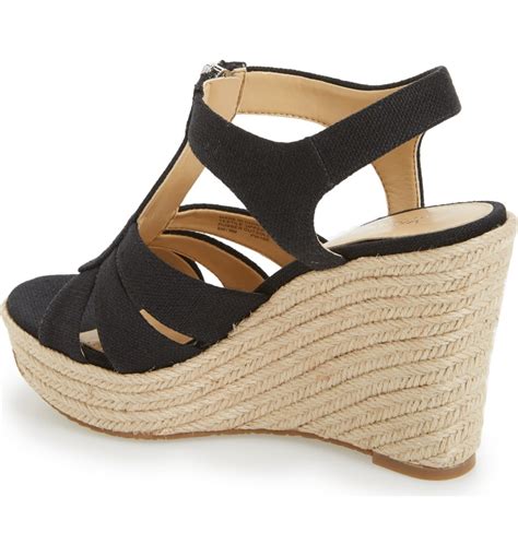 macys michael kors black and beige espadrilles|Michael Kors wedge sandals.